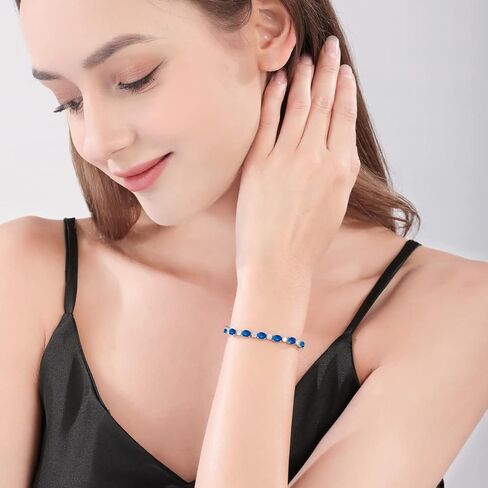 سترلينج الفضة خلقت أساور التنس البيردوت للنساء أساور آغام بولدستون سحر هدايا مجوهرات عيد ميلاد للنساء 7 بوصات in Kuwait