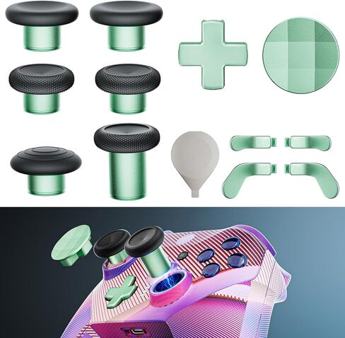 14-in-1 Controller Accessories Kit Compatible with Xbox Elite Series 2, 6 Premium Metal Thumbsticks, Swap Joysticks, 4 Interchangeable Paddles, 2 D-Pads, 1 Tool & 1 Storage Bag (Bright Gold) in Saudi Arabia