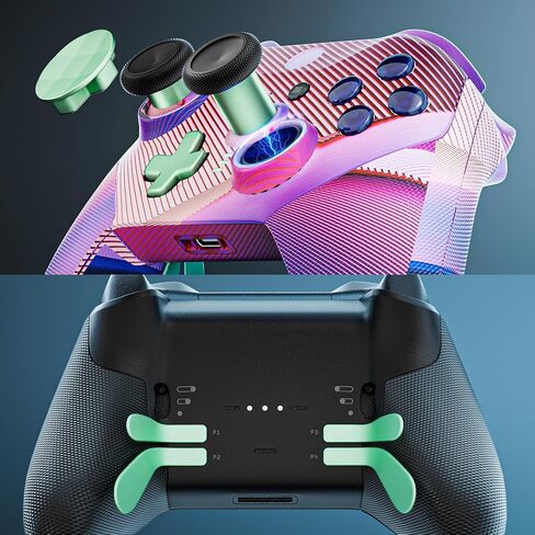14-in-1 Controller Accessories Kit Compatible with Xbox Elite Series 2, 6 Premium Metal Thumbsticks, Swap Joysticks, 4 Interchangeable Paddles, 2 D-Pads, 1 Tool & 1 Storage Bag (Bright Gold) in Saudi Arabia