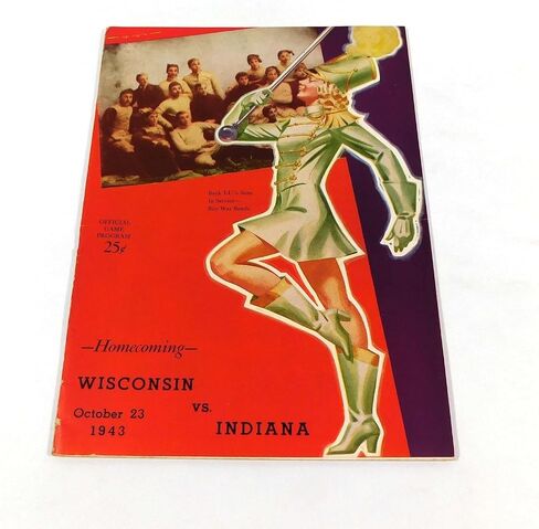 1943 Wisconsin at Indiana College Football Program 10-23-43 - College Programs in Saudi Arabia