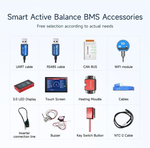 100 بليانس 40A 8-24S يمكن bms & wi-fi تعيين Smart Active Balance Protect Build في Bluetooth & RS485/CAN PORT in Kuwait
