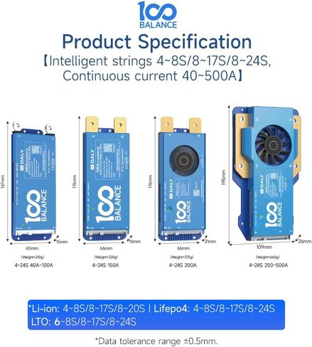 100 بليانس 40A 8-24S يمكن bms & wi-fi تعيين Smart Active Balance Protect Build في Bluetooth & RS485/CAN PORT in Kuwait