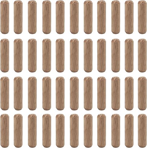 100Pcs 8x30mm Wooden Dowel Pins, Twill Groove Dowel Pin Hardwood Dowel Pegs with Tapered Ends for Furniture DIY Projects, Shelves, Crafts, Carpentry in Saudi Arabia