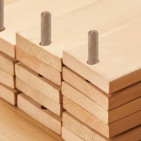 100Pcs 8x30mm Wooden Dowel Pins, Twill Groove Dowel Pin Hardwood Dowel Pegs with Tapered Ends for Furniture DIY Projects, Shelves, Crafts, Carpentry in Saudi Arabia