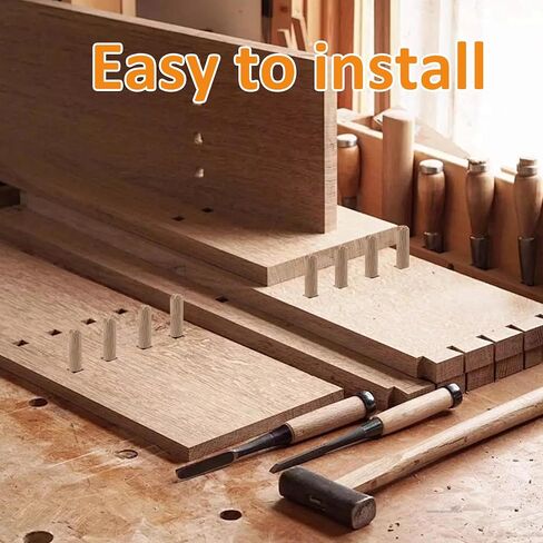 100Pcs 8x30mm Wooden Dowel Pins, Twill Groove Dowel Pin Hardwood Dowel Pegs with Tapered Ends for Furniture DIY Projects, Shelves, Crafts, Carpentry in Saudi Arabia