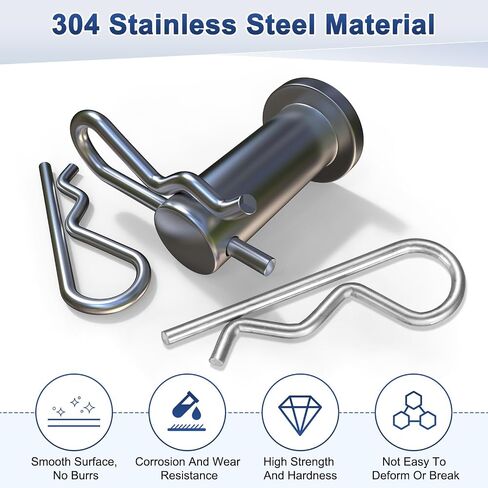 10-Pack R-Shaped Cotter Pin, M3x50mm Stainless Steel Hairpin Hardware Spring R Clips for Trailer Locking/Trucks/Trucks Lock System, Heavy Retainer Pins in Saudi Arabia