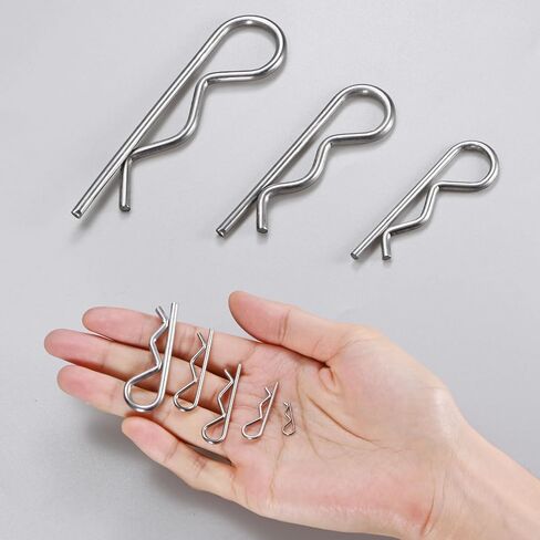 10-Pack R-Shaped Cotter Pin, M3x50mm Stainless Steel Hairpin Hardware Spring R Clips for Trailer Locking/Trucks/Trucks Lock System, Heavy Retainer Pins in Saudi Arabia