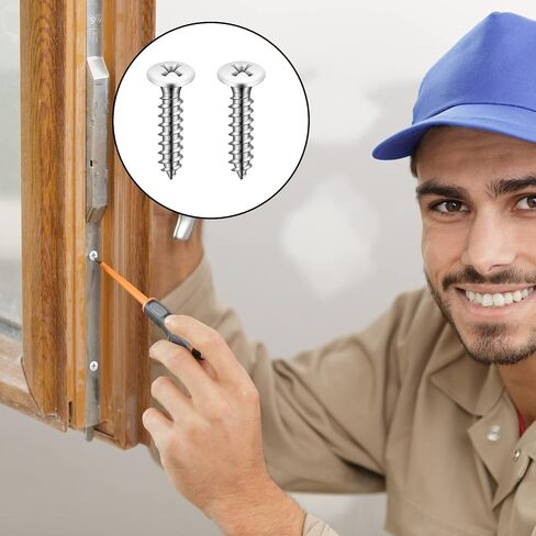 Giegxin 120 Pcs White Head Screws, #8 White Screws Wood Stainless Steel Self Tapping Screw Wood Work for Wall Plates Replacement, 3 Sizes(1/2 Inch, 3/4 Inch, 1 in) in Saudi Arabia