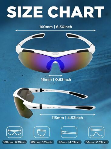 Cycling Glasses for Men Women Youth, UV Protection Sports Sunglasses for Running Climbing Bike Baseball Softball Golf in Saudi Arabia