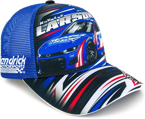 Kyle Larson 2025 HendrickCars Sublimated Car Mesh Hat Blue in Saudi Arabia