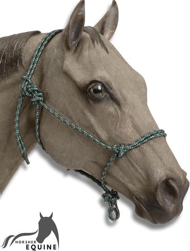 Premium Rope Halter for Horses, Durable Hand-Tied Adjustable Nylon Horse Headcollar with Knots for Trail Riding, Lightweight & Strong Equestrian Western Tack in Saudi Arabia