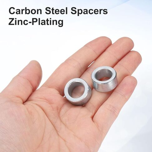 uxcell 5 Pcs Galvanized Steel Spacer 1/2" Bore x 3/4" OD x 3/4" Length, Unthreaded Standoff Bushing Plain Finish, Round Metal Spacer Fits M12 Screws Bolts in Saudi Arabia