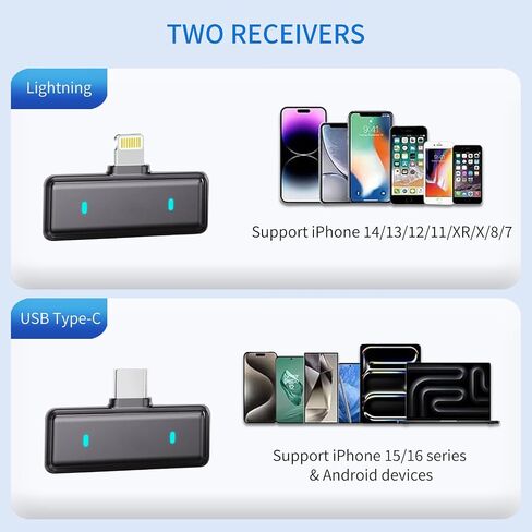 ميكروفون لافالييه اللاسلكي لـ iPhone: لتسجيل الفيديو ، البودكاست والبث: الميكروفون المهني مع الحد من الضوضاء الذكية ، عمر البطارية 30 ساعة - رائع لمبدعي المدونة والمحتوى in Saudi Arabia