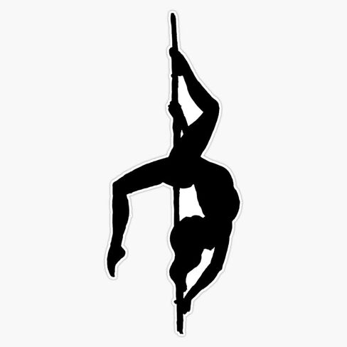قطب الرقص Black Silhouette Sticker Sticker Sticker Vinyl Decal 5 " in Saudi Arabia