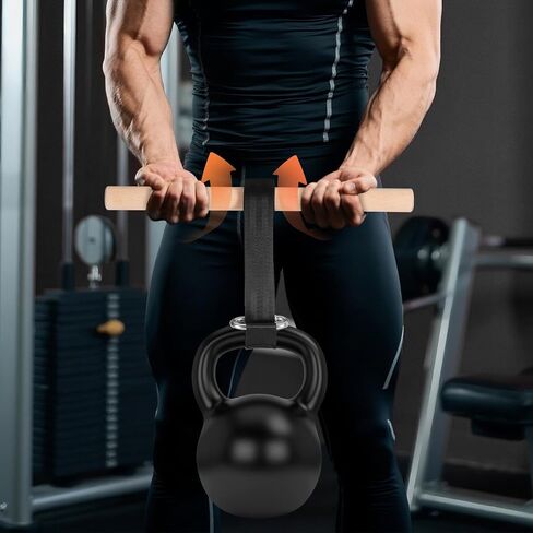 Forearm Strengthener and Wrist Roller, Forearm Exerciser with Joint-Friendly Beech Wood Handles, Forearm Strength Trainer with Durable Nylon Webbing and Stainless Steel Chain Quick Links in Kuwait