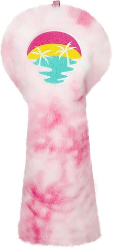 Craftsman Golf Club Head Cover Flamingo Peach Coconut Pink Tie-Dye Driver Headcover Funny Driver Headcover Plush Fuzzy Golf Club Cover for Women Golf Gift for Female Golfers in Saudi Arabia