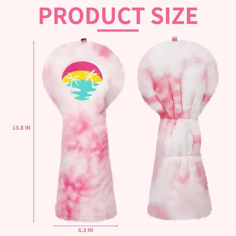 Craftsman Golf Club Head Cover Flamingo Peach Coconut Pink Tie-Dye Driver Headcover Funny Driver Headcover Plush Fuzzy Golf Club Cover for Women Golf Gift for Female Golfers in Saudi Arabia