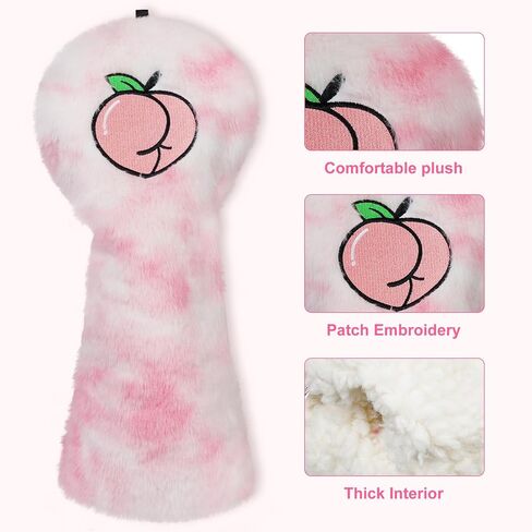 Craftsman Golf Club Cover Flamingo Peach Coconut Pink Tie-Dye Driver Driver Headcover Funny Headcover Plush Fuzzy Golf Cover for Women Golf Gift for Female Golf in Kuwait