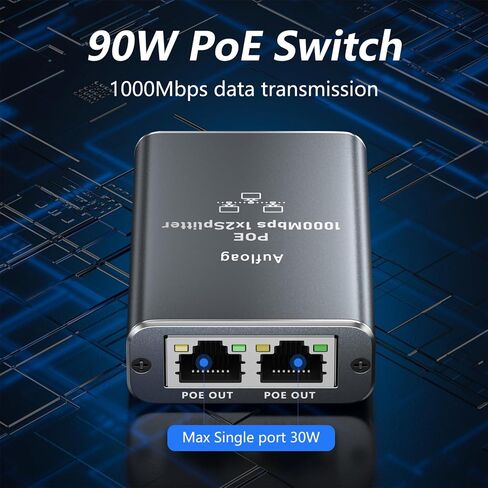 Gigabit Ethernet Splitter 1 إلى 2-1000Mbps High Speed ​​RJ45 PORT PORT مع قوة USB-C ، مفتاح شبكة LAN لكابلات CAT5/5E/6/7/8 ، سدادات وتشغيل 1 في 2 Out Internet Flitter for Game Stream TV in Kuwait