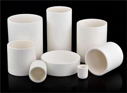 1pcs Lab 5ml to 1000ml Cylindrical Corundum Crucible 99% Alumina Ash Crucible High temperature resistance 1600 degrees(15ml) in Kuwait
