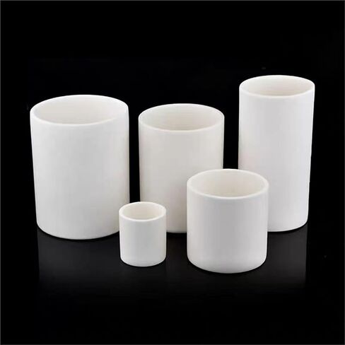 1pcs Lab 5ml to 1000ml Cylindrical Corundum Crucible 99% Alumina Ash Crucible High temperature resistance 1600 degrees(15ml) in Kuwait