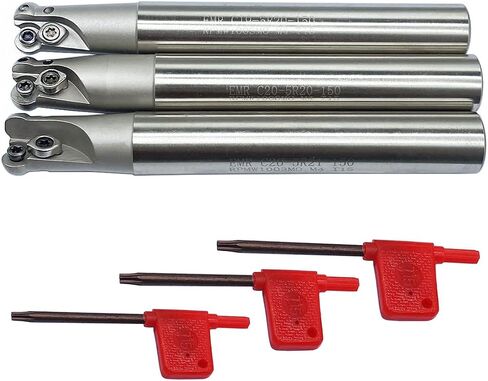 GBJ EMR R5 Round Nose Indexable End Millder for RPMW10 Carbide إدراج طحن القاطع الشارب ، طحن الطحن الطحن (10pcs RPMW1003MO + EMR C19-5R20-150L) in Kuwait