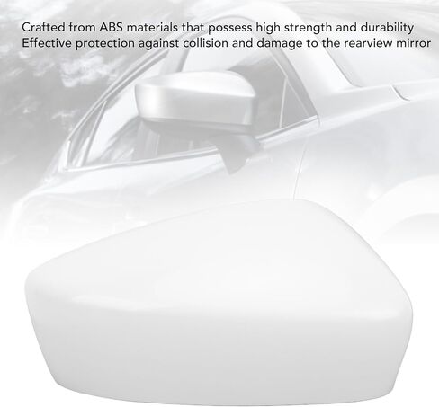 Side Mirror Cap Unpainted White ABS High Strength Door Rearview Mirror Cover Cap for 3 Axela M3 2014 to 2016 (Left in Saudi Arabia