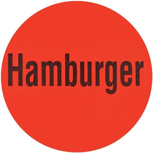Hamburger Labels Red Deli Dot Packaging Labels Black Imprint- 1"Dia 1000 Per Roll in Saudi Arabia