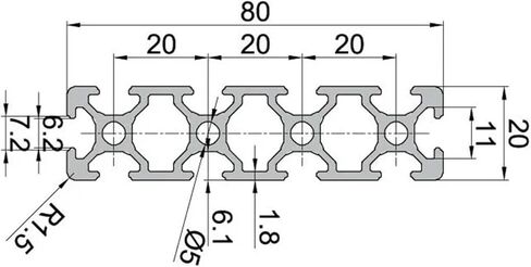 2 pcs 2080 Aluminum Profile T Slot European Standard Anodized Extruded Linear Guide 300 500 1000 1200 mm 2080(400mm) in Kuwait