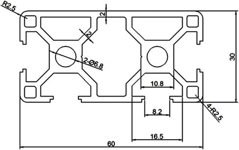 3060N1 Linear Guide Aluminum Extrusion Aluminum Extrusion Profile 100-1200mm Length Anodized(800mm) in Saudi Arabia