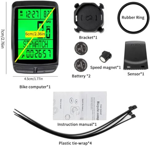 Bike Bicycle Odometer Speedometer, Waterproof Auto Wake and Sleep Multifunction, Wireless in Saudi Arabia