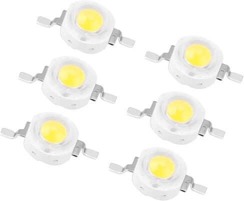 EVGATSAUTO 1W High Power LED Light Emitting Diode Beads SMD Chips DIY Lighting Fixtures for Home Garden Decor (Pure White 6000K) in Saudi Arabia