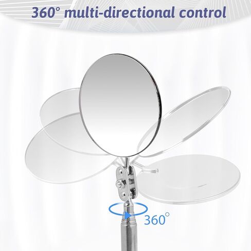 Telescoping Inspection Mirror Inspection Tool, Stainless Steel Extendable Mechanic Mirror with Long Handle Tool Retractable Handle Pocket Clip Mechanic Tools for Technicians Mechanics (Oval, Round) in Saudi Arabia