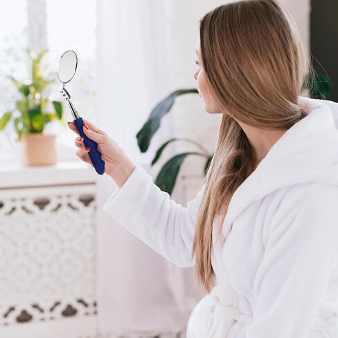 Telescoping Inspection Mirror Inspection Tool, Stainless Steel Extendable Mechanic Mirror with Long Handle Tool Retractable Handle Pocket Clip Mechanic Tools for Technicians Mechanics (Oval, Round) in Saudi Arabia