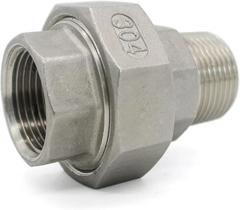 الفولاذ المقاوم للصدأ 304 BSPT 1/4 '' 3/8 ‘'1/2‘' 3/4 ‘'1‘' ذكر إلى إناث الخيوط المللمية الأنابيب الحية المناسب (1 pcs ، 1/2 ") in Saudi Arabia