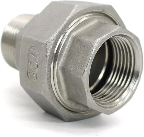الفولاذ المقاوم للصدأ 304 BSPT 1/4 '' 3/8 ‘'1/2‘' 3/4 ‘'1‘' ذكر إلى إناث الخيوط المللمية الأنابيب الحية المناسب (1 pcs ، 1/2 ") in Saudi Arabia