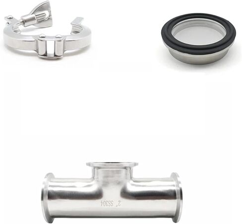 1pc 1.5 بوصة 2 بوصة Tri Clamp أداة Tee مع Glass Glass SS304/316L Homebrew Beer Craft Parts Clamp Clamp Glass (Tee Sight Glass OD51 ، SS316L) in Saudi Arabia