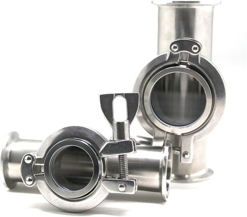 1pc 1.5 بوصة 2 بوصة Tri Clamp أداة Tee مع Glass Glass SS304/316L Homebrew Beer Craft Parts Clamp Clamp Glass (Tee Sight Glass OD51 ، SS316L) in Saudi Arabia