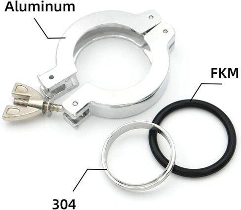 1Pc KF10 KF16 KF25 KF40 KF50 NW Flange Aluminum Vacuum Quick Clamp Pipe Fitting With 304 Bracket FKM O-ring(Suit,KF50) in Saudi Arabia