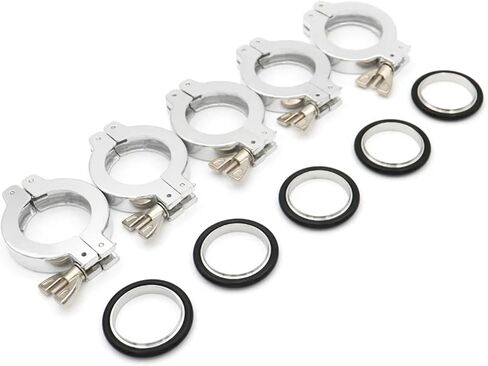 1Pc KF10 KF16 KF25 KF40 KF50 NW Flange Aluminum Vacuum Quick Clamp Pipe Fitting With 304 Bracket FKM O-ring(Suit,KF50) in Saudi Arabia