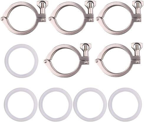 1pc 1/2'' 1.5" 2" 2.5'' 3" 4" 6'' 8'' Tri Clamp + Silicon Gasket 304 Stainless Steel Pipe Fitting Homebrew(6Inch Ferrule 167,1 PC) in Saudi Arabia