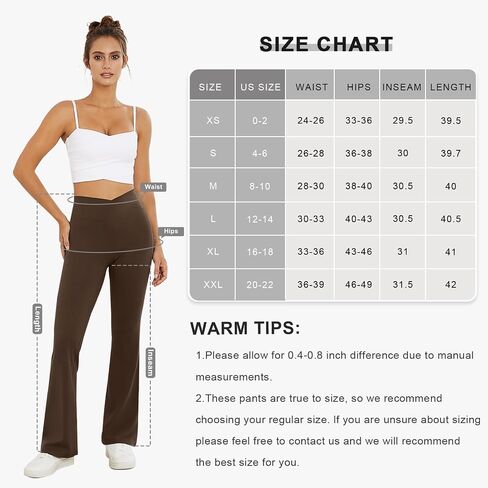 Women's Yoga Pants V Crossover Flare Leggings with Pockets Flared Bootcut Bell Bottoms Workout Pants Gym in Saudi Arabia