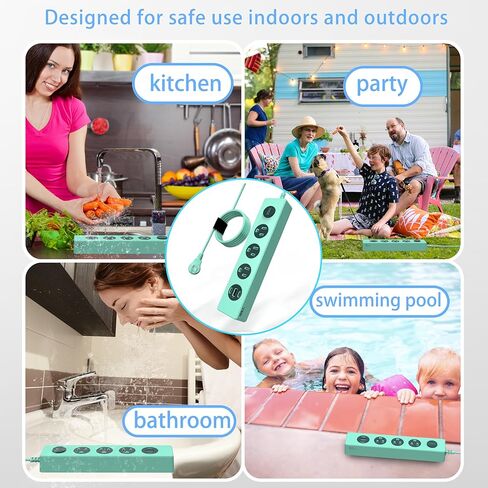 IPX9 Outdoor Power Strip Weatherproof, Surge Protector Power Strip with 3 Outlet and 3 USB Charging Ports(2 USB C), 5.18FT Extension Cord for Patio, Garden, Bathroom, Kitchen, Garage, Office in Saudi Arabia