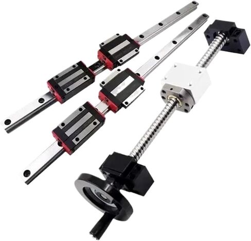 Linear Motion Ball Screw Precision Part Ball Screw DFU2005 Set+Linear Rails 2pcs HGR20 Square Guide+4pcs HGW20CC Carriages Blocks for Machine(500mm) in Saudi Arabia
