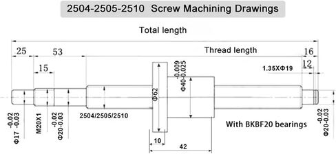 Linear Motion Ball Screw Precision Part 1set Left Hand SFU2505 200mm-1000mm Ball Screw Kits and HM20-86+BF20 End Support Kits for Engraving Machine Accessorie ﻿(200mm) in Saudi Arabia