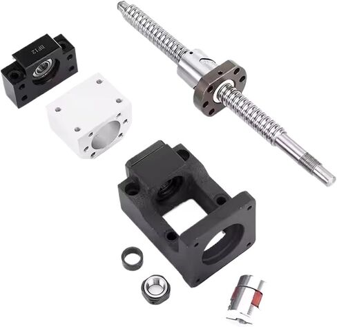 Linear Motion Ball Screw Precision Part 1set Left Hand SFU2505 200mm-1000mm Ball Screw Kits and HM20-86+BF20 End Support Kits for Engraving Machine Accessorie ﻿(200mm) in Saudi Arabia