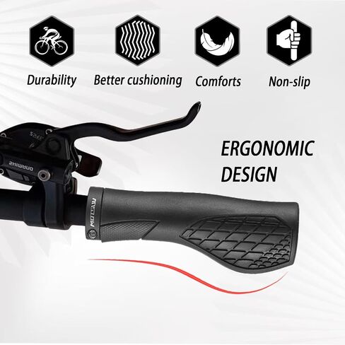 Bike Handlebar Grips,Single Lock on Bicycle Handle Bar, for BMX, Mountain, Beach Cruiser, Scooter, Folding Bike, Soft Non-Slip-Rubber Hand Grip Comfortable Ergonomic Design in Saudi Arabia