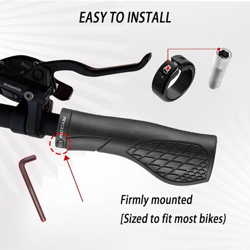 Bike Handlebar Grips,Single Lock on Bicycle Handle Bar, for BMX, Mountain, Beach Cruiser, Scooter, Folding Bike, Soft Non-Slip-Rubber Hand Grip Comfortable Ergonomic Design in Saudi Arabia