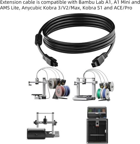 KOYOFEI 6.56FT Bus Cable for Bambu Lab AMS, 3D Printer 2 Meter 6Pin Bus Extension Cable for AMS and P1P, P1S, X1C Connection in Saudi Arabia