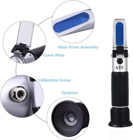 Honey Refractometer with ATC, Hobein Refractometer for Honey Moisture, Brix and Baume, 3-in-1 Uses, 58-90% Brix Scale Range Honey Moisture Tester, Ideal for Honey, Maple Syrup, Molasses, Bee Keeping in Saudi Arabia